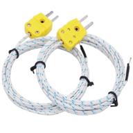 twidec/2pcs k-type mini-connector probe thermocouple temperature sensor -50~400 °c range, 3m line length logo