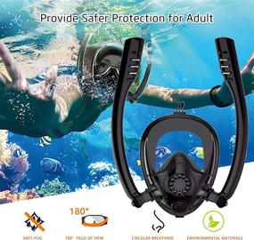 img 1 attached to Anti Fog Panoramic Breathing Circulatory Adults Black Black