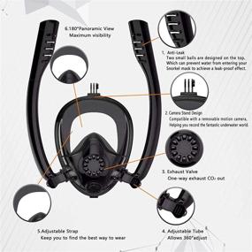 img 3 attached to Anti Fog Panoramic Breathing Circulatory Adults Black Black