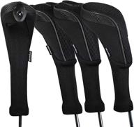 🏌️ andux 4pcs/set long neck golf hybrid club head covers | interchangeable no. tags | pack of 4 | ctmt-01 логотип