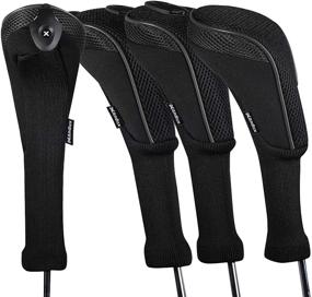 img 4 attached to 🏌️ Andux 4pcs/Set Long Neck Golf Hybrid Club Head Covers | Interchangeable No. Tags | Pack of 4 | CTMT-01