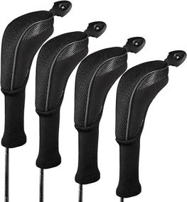 img 3 attached to 🏌️ Andux 4pcs/Set Long Neck Golf Hybrid Club Head Covers | Interchangeable No. Tags | Pack of 4 | CTMT-01