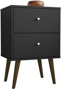 img 4 attached to 🌃 Stylish and Functional Manhattan Comfort Liberty Modern 2 Drawer Bedroom Nightstand/End Table in Black Finish