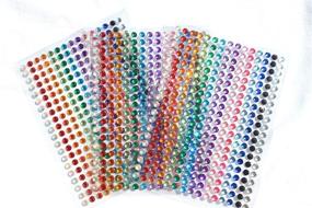 img 3 attached to 💎 Sparkle and Shine with SANC 300 Pieces 5mm Multicolor Bling Rhinestone Sticker Sheet: Gem Diamond Self Adhesive Delight