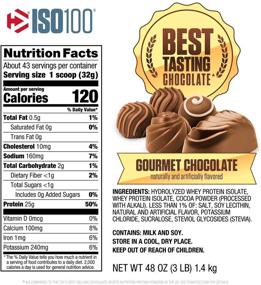 img 3 attached to Dymatize ISO100 Hydrolyzed Protein Powder, 100% Whey Isolate Protein, 25g of Protein, 5.5g BCAAs, Gluten Free, Rapid Absorption, Smooth Digestion, Gourmet Chocolate Flavor, 3 lb