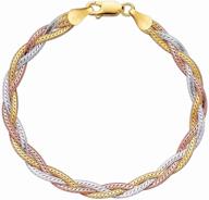 jewelstop rhodium diamond cut tri color bracelet logo
