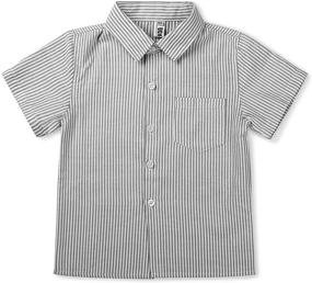 img 4 attached to 👔 Boys' Short Sleeve Oxford Shirt – Casual Dress Top by Little Big