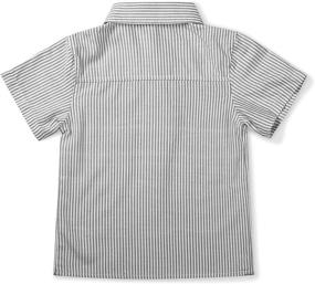 img 3 attached to 👔 Boys' Short Sleeve Oxford Shirt – Casual Dress Top by Little Big