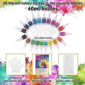 img 3 attached to 🎨 Vanstek Tie Dye DIY Kit: Vibrant 20-Color Fabric Dye Set for Women, Kids, & Men - Perfect Gift for Family, Friends & Party Fun!