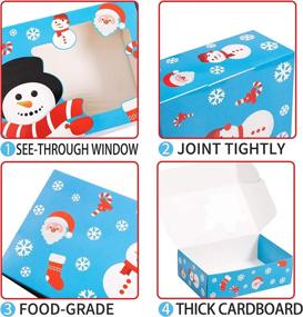 img 3 attached to 🎁 Joy Bang Christmas Cookie Boxes: 20PCS Gift-Worthy Holiday Candy Treat Containers with Window for Reindeer Santa Snowman Gingerbread Man Cookies