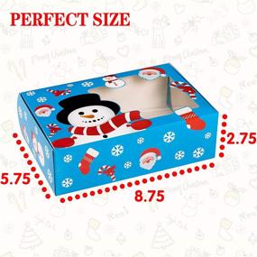 img 2 attached to 🎁 Joy Bang Christmas Cookie Boxes: 20PCS Gift-Worthy Holiday Candy Treat Containers with Window for Reindeer Santa Snowman Gingerbread Man Cookies