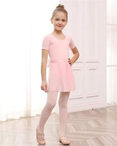 img 3 attached to 🩰 STELLE Girls Short Sleeve Ballet Leotard Combo: Dance Skirt & Tight Set