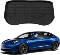 all-weather frunk mat for tesla model 3: front trunk liner 2021+ logo