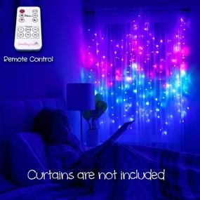 img 3 attached to Something Unicorn - Vibrant Purple Ombre LED String Curtain Lights with Remote: The Ultimate Décor for Teen Room, Girls Room, College Dorm, Nursery, and Kids Room. Perfect Mermaid Decoration! (Premium Version)