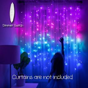 img 1 attached to Something Unicorn - Vibrant Purple Ombre LED String Curtain Lights with Remote: The Ultimate Décor for Teen Room, Girls Room, College Dorm, Nursery, and Kids Room. Perfect Mermaid Decoration! (Premium Version)