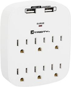 img 4 attached to UL Listed White Wall Tap Adapter with Surge Protector, 6 Outlets, 2 USB Ports, 1000 Joules - 1 Pack