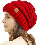 🧣 womens winter beanie: stylish cable knit hat for cozy warmth and trendy style logo
