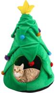 pawise christmas tree cat cave bed: cozy tent house for indoor kitties logo