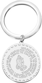 img 2 attached to FUSTMW AA Yearly Medallion Keychain - Sobriety Gifts for 1, 2, and 4 Years - AA Recovery Serenity Prayer Keychain