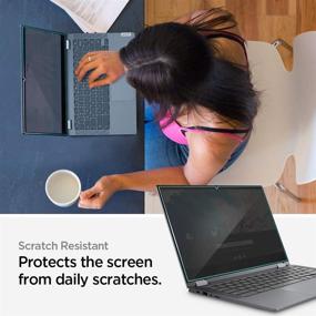 img 2 attached to 🔒 Защитное стекло Spigen для экрана: превосходная защита для Lenovo Chromebook Flex 5 (13 дюймов / 82B80006UX)