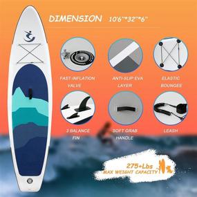 img 2 attached to 🏄 Spomchery Inflatable Stand Up Paddle Board: High-Quality Yoga & Surfing Equipment with Free Accessories