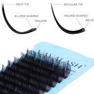 👁️ ellipse eyelash extensions: lightweight d curl 12mm flat eyelash extensions - matte individual eyelashes for salon use logo