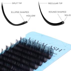 img 4 attached to 👁️ Ellipse Eyelash Extensions: Lightweight D Curl 12mm Flat Eyelash Extensions - Matte Individual Eyelashes for Salon Use