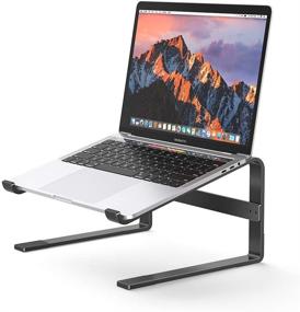 img 4 attached to 💻 Aenfor Laptop Stand for Desk - Ergonomic, Detachable Mount for 10-17.3 Inch Notebook Computers - Black Metal Holder