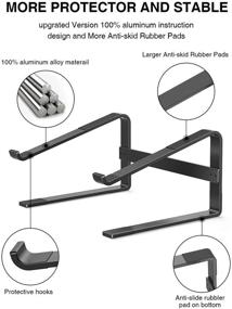 img 1 attached to 💻 Aenfor Laptop Stand for Desk - Ergonomic, Detachable Mount for 10-17.3 Inch Notebook Computers - Black Metal Holder