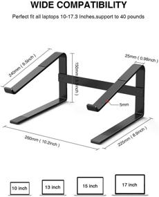 img 2 attached to 💻 Aenfor Laptop Stand for Desk - Ergonomic, Detachable Mount for 10-17.3 Inch Notebook Computers - Black Metal Holder