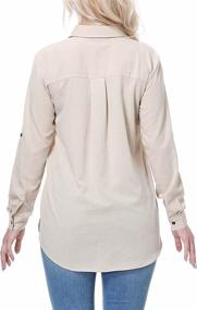 img 3 attached to 👚 Stylish and Versatile: Alex Vando Women's Long Sleeve Button Down Shirt with Two Pockets
