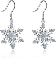 stunning onefinity snowflake earrings: sparkling sterling silver dangle drops - perfect christmas gift for women! logo