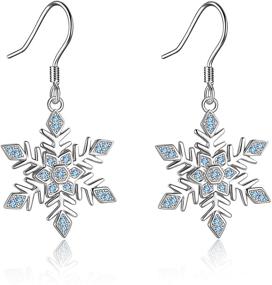 img 4 attached to Stunning ONEFINITY Snowflake Earrings: Sparkling Sterling Silver Dangle Drops - Perfect Christmas Gift for Women!