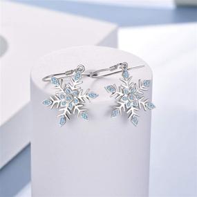 img 3 attached to Stunning ONEFINITY Snowflake Earrings: Sparkling Sterling Silver Dangle Drops - Perfect Christmas Gift for Women!