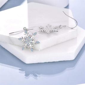 img 2 attached to Stunning ONEFINITY Snowflake Earrings: Sparkling Sterling Silver Dangle Drops - Perfect Christmas Gift for Women!