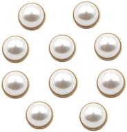 🧵 pack of 10 round pearl buttons with shank for sewing - gold button crafts for clothing - shirts, suits, coats, sweaters, wedding dress - clothing decorations - 40l/25mm size logo