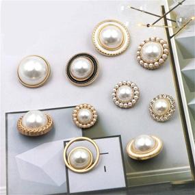 img 1 attached to 🧵 Pack of 10 Round Pearl Buttons with Shank for Sewing - Gold Button Crafts for Clothing - Shirts, Suits, Coats, Sweaters, Wedding Dress - Clothing Decorations - 40L/25mm Size