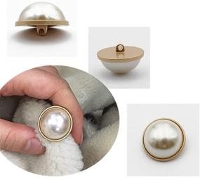 img 3 attached to 🧵 Pack of 10 Round Pearl Buttons with Shank for Sewing - Gold Button Crafts for Clothing - Shirts, Suits, Coats, Sweaters, Wedding Dress - Clothing Decorations - 40L/25mm Size