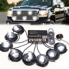 img 4 attached to 🚨 SMALLFATW Hideaway Strobe Lights Kit: 8 HID Bulbs, 16 Flashing Modes, Memory Recall, 16ft Power Cord - Ideal for Trucks and Vehicles - White Emergency Strobe Lights