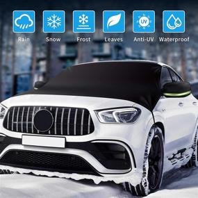 img 4 attached to ❄️ Rouffiel Car Windshield Cover [2020 Upgrade] - Ultimate Frost Guard with Windproof Design - Protects Against Ice & Snow, Anti-UV Snow Cover with Mirror Covers - Fits Most Vehicles