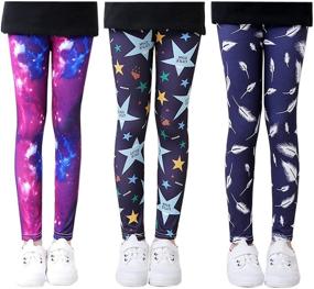 img 4 attached to Stretch Rainbow Bottom Leggings for Girls - Trendy Girls' Clothing and Leggings