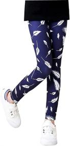 img 3 attached to Stretch Rainbow Bottom Leggings for Girls - Trendy Girls' Clothing and Leggings