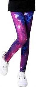 img 2 attached to Stretch Rainbow Bottom Leggings for Girls - Trendy Girls' Clothing and Leggings