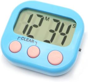 img 2 attached to 6 Pack Digital Timers for Teachers and Kids - Magnetic Back, Large LCD Display, Loud Alarm - Perfect for Classroom, Homework, Exercise - Blue and White (3 each)