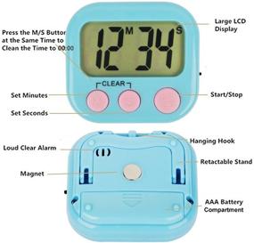 img 1 attached to 6 Pack Digital Timers for Teachers and Kids - Magnetic Back, Large LCD Display, Loud Alarm - Perfect for Classroom, Homework, Exercise - Blue and White (3 each)