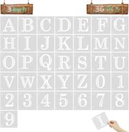 36 pcs reusable plastic letter and number alphabet stencils - perfect for painting on various surfaces! logo