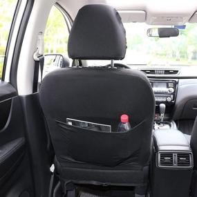 img 1 attached to Leader Accessories - Велюровое супермягкое чехол для переднего сиденья автомобиля серого цвета с одной частью и защитой подголовника, совместимый с подушкой безопасности