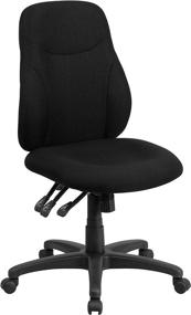 img 3 attached to 💺 Comfortable and Versatile: Flash Furniture Mid-Back Black Fabric Multifunction Swivel Ergonomic Task Office Chair