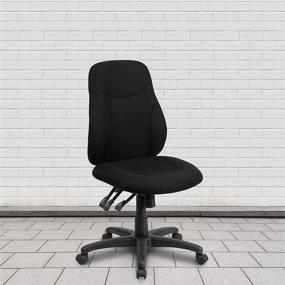 img 4 attached to 💺 Comfortable and Versatile: Flash Furniture Mid-Back Black Fabric Multifunction Swivel Ergonomic Task Office Chair