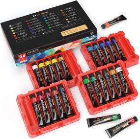 img 4 attached to 🎨 Arteza Oil Paint Set - 24 Colors, 12ml Tubes, Highly Pigmented Painting Art Supplies for Professionals, Students, and Kids